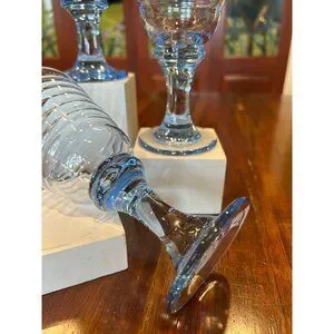 Libbey Ribbed Glassware Libbey | Dining | Libbey Stemmed Sirrus Blue Ribbed Wine Glasses | Poshmark